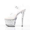 Pleaser - STARDUST708 Sandale à bride à la cheville, Pole dance chaussures - Chaussures de pole dance - Transparent/Couleur argent Product image